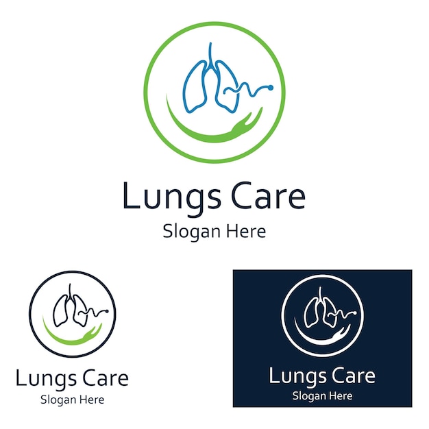 Vector de logotipo y símbolo de salud pulmonar