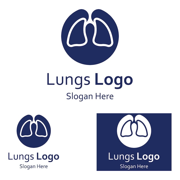 Vector de logotipo y símbolo de salud pulmonar