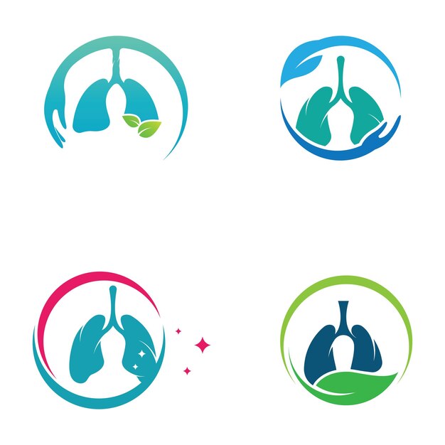 Vector de logotipo y símbolo de salud pulmonar