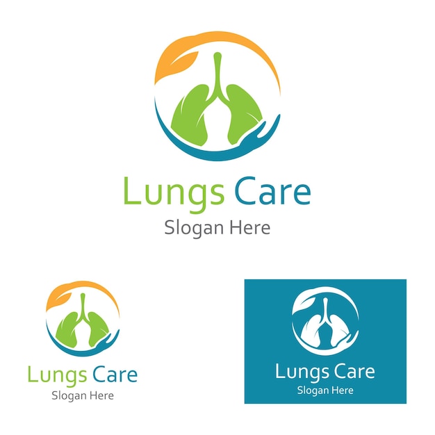 Vector de logotipo y símbolo de salud pulmonar