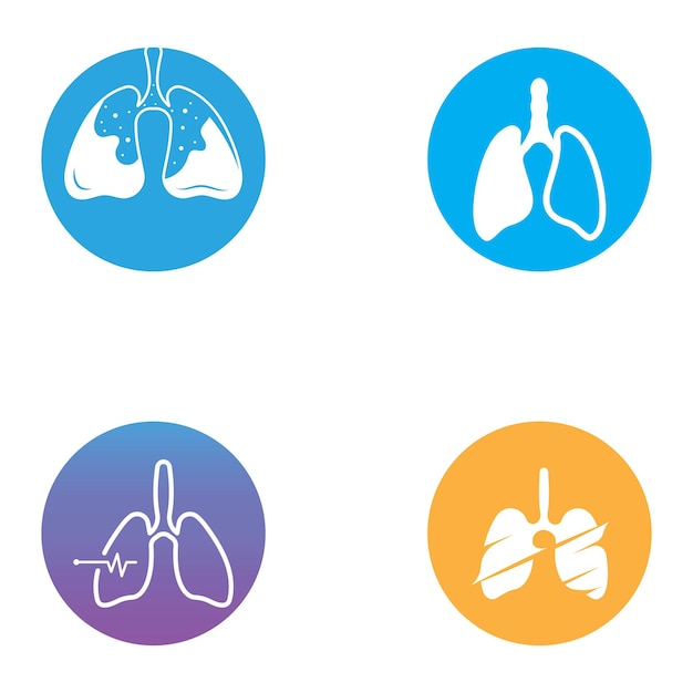 Vector de logotipo y símbolo de salud pulmonar