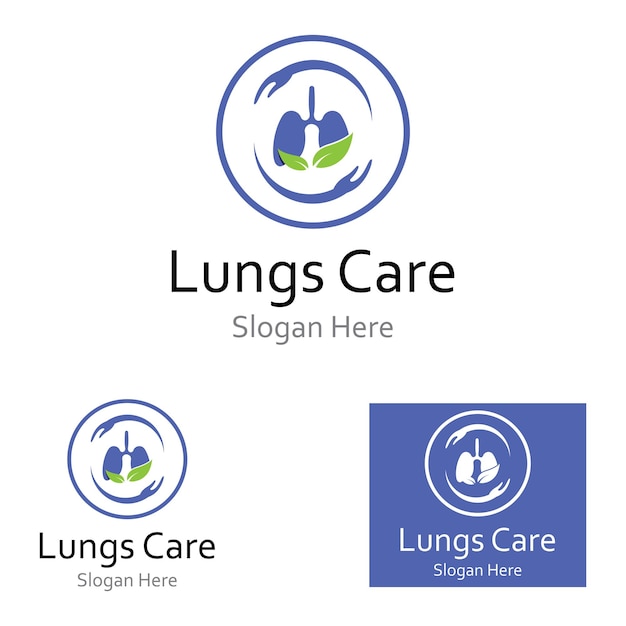 Vector de logotipo y símbolo de salud pulmonar