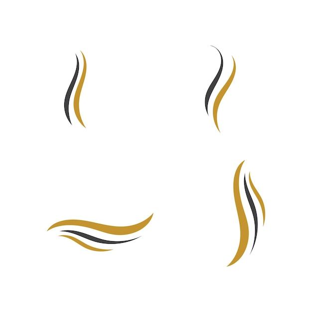 Vector de logotipo y símbolos de onda de pelo