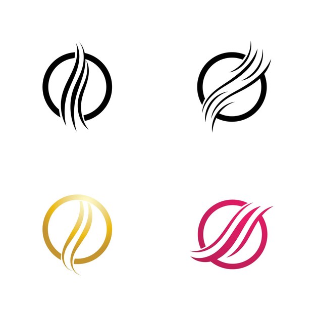 Vector de logotipo y símbolos de onda de pelo