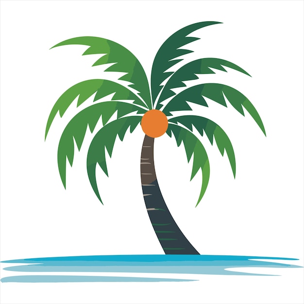 Vector del logotipo simple de la palmera con fondo blanco