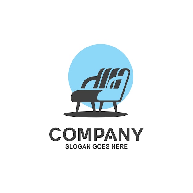 Vector del logotipo del sofá minimalista