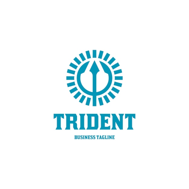 Vector del logotipo del sol tridente