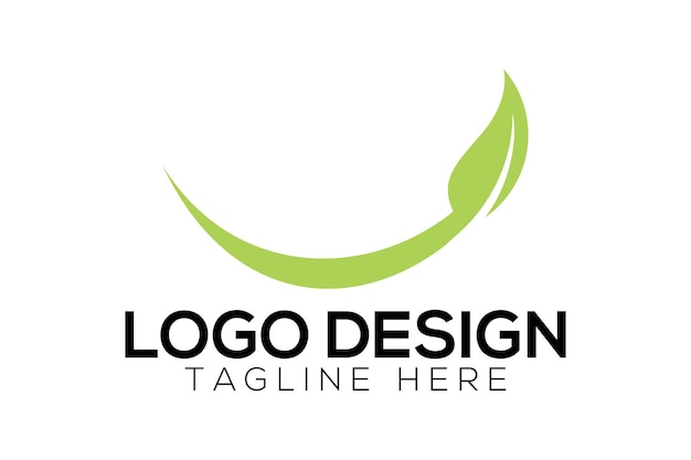 Vector de logotipo de sonrisa de hoja