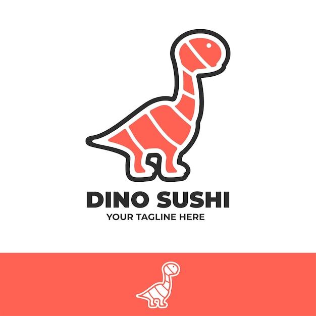 Vector de logotipo de sushi dino