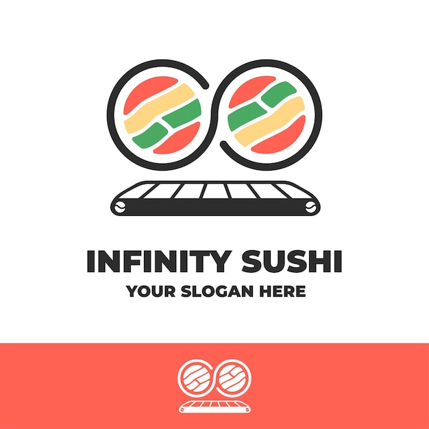 Vector vector de logotipo de sushi infinito