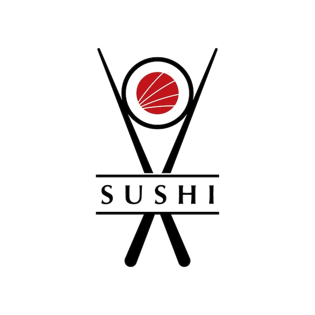 Vector de logotipo de sushi con plantilla de eslogan