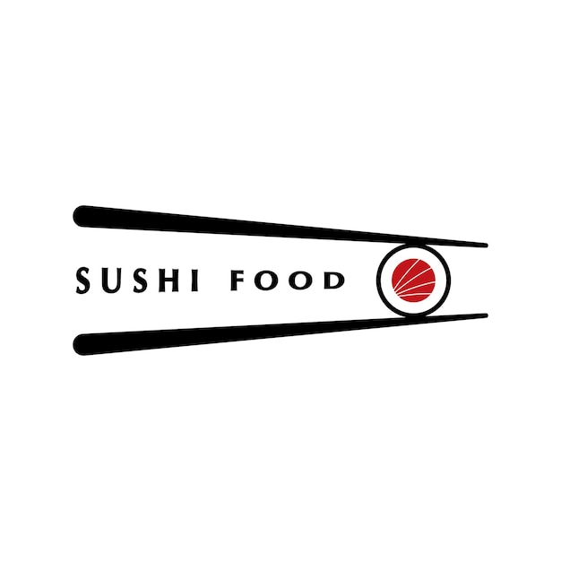 Vector de logotipo de sushi con plantilla de eslogan