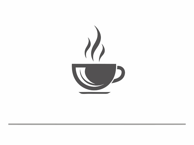 Vector del logotipo de la taza de café minimalista en fondo blanco