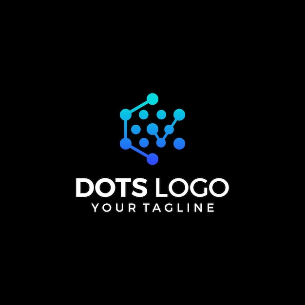 Vector de logotipo de tecnología de punto creativo