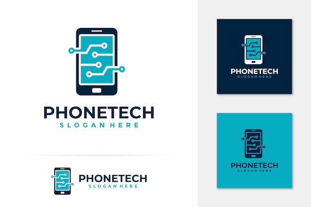 Vector de logotipo de tecnología de teléfono