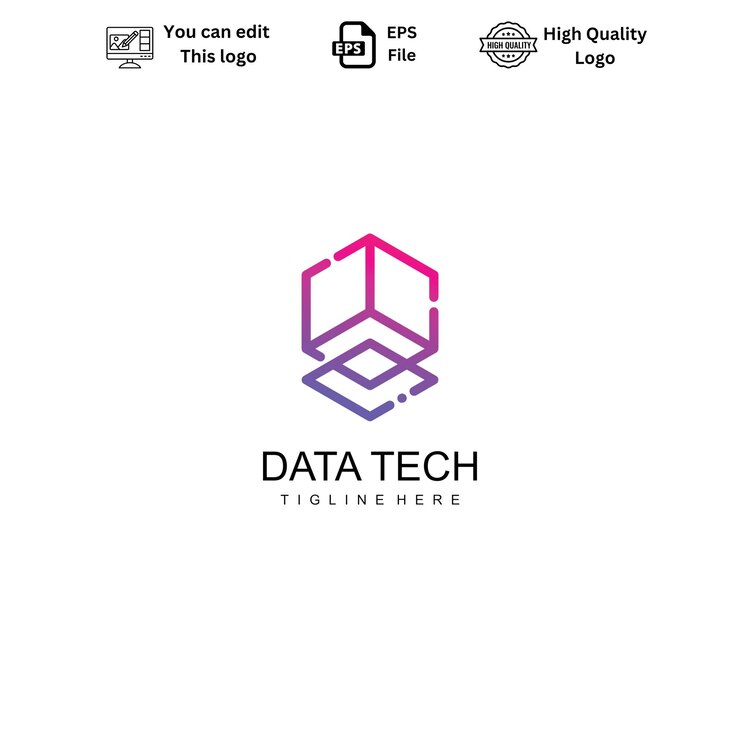 Vector vector de logotipo tecnológico moderno y minimalista