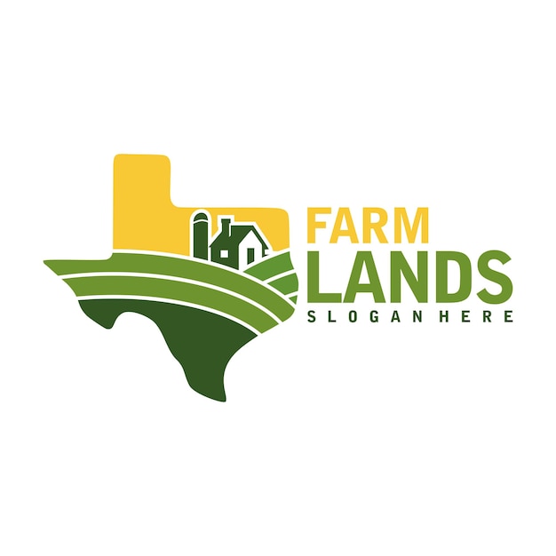 Vector de logotipo de texas de tierras de cultivo