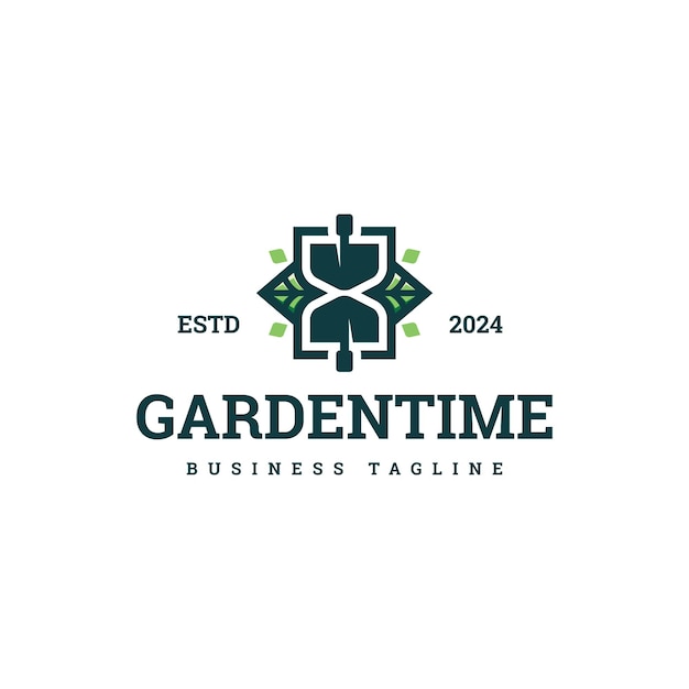 Vector del logotipo del tiempo del jardinero