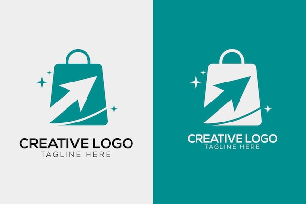 Vector de logotipo de tienda en línea moderno creativo