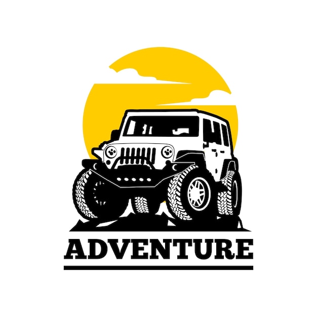 vector de logotipo todoterreno suv de aventura