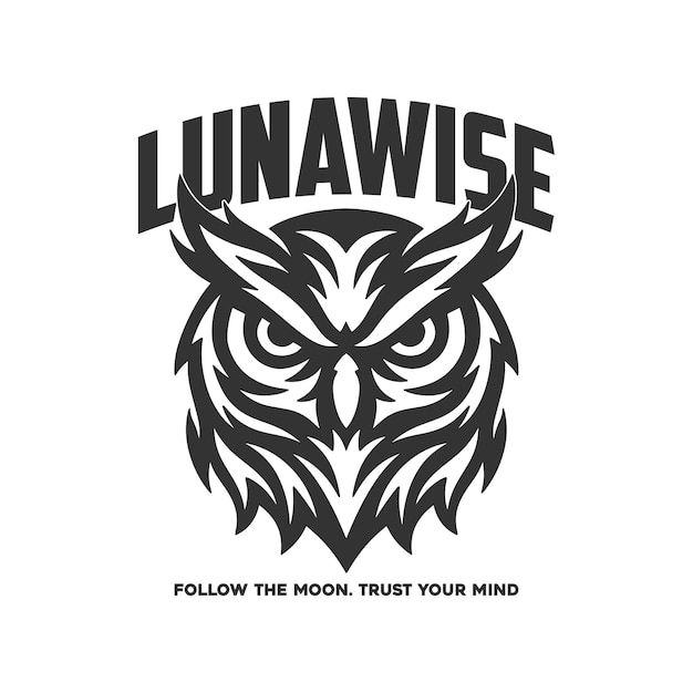 Vector del logotipo tribal de la cabeza de búho