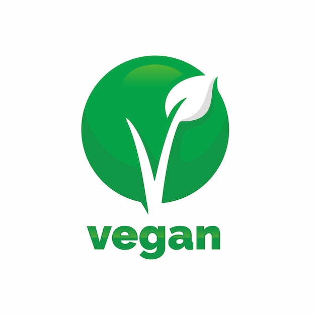 Vector de logotipo vegano