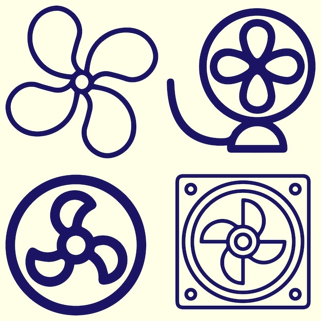 Vector del logotipo del ventilador o del conjunto de iconos