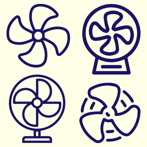 Vector del logotipo del ventilador o del conjunto de iconos