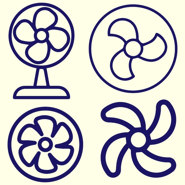 Vector del logotipo del ventilador o del conjunto de iconos