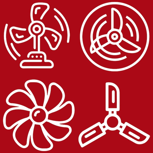 Vector del logotipo del ventilador o del conjunto de iconos