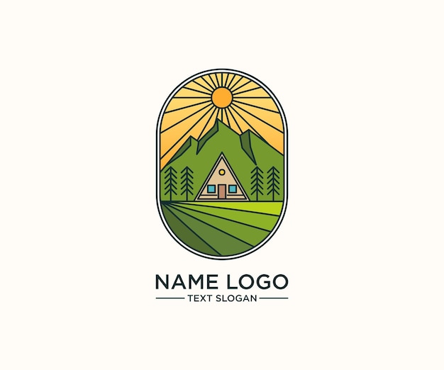 vector de logotipo de viaje con montañas