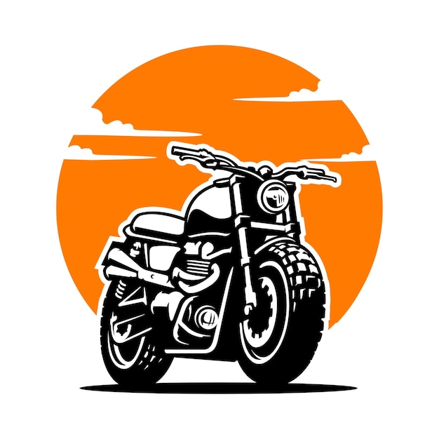 Vector de logotipo vintage de moto clásica personalizada