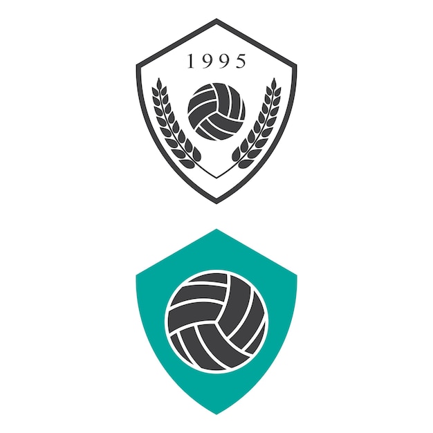 Vector de logotipo de voleibol y plantilla de diseño de símbolos