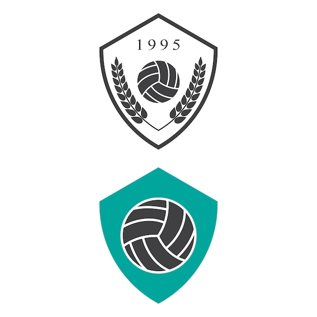 Vector de logotipo de voleibol y plantilla de diseño de símbolos