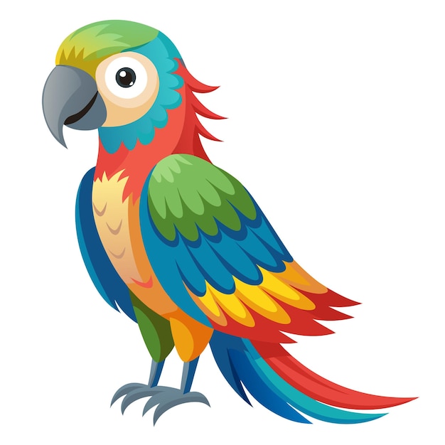 vector un loro colorido en fondo blanco