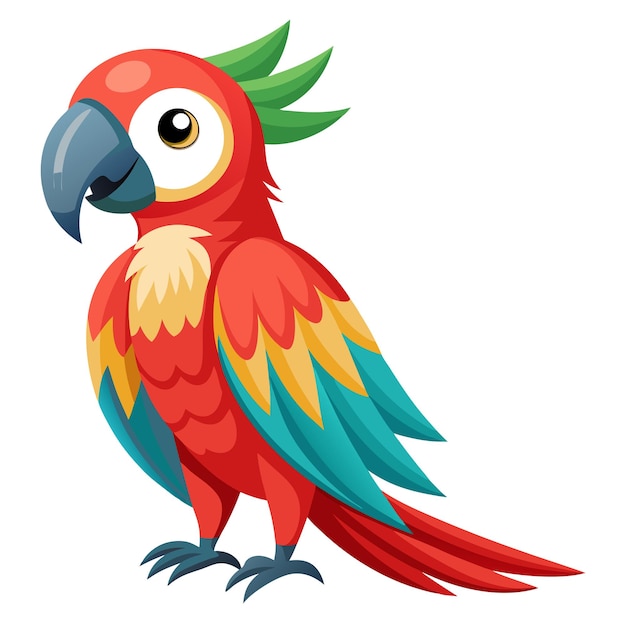 vector un loro colorido en fondo blanco