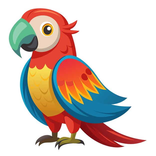 vector un loro colorido en fondo blanco