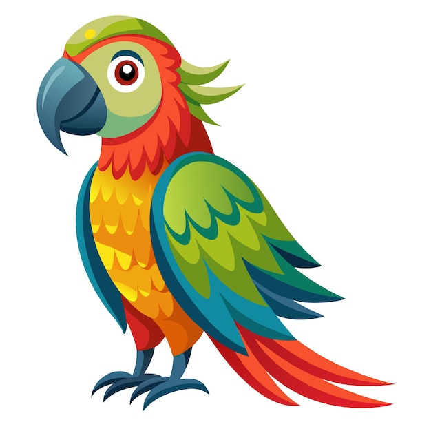 vector un loro colorido en fondo blanco