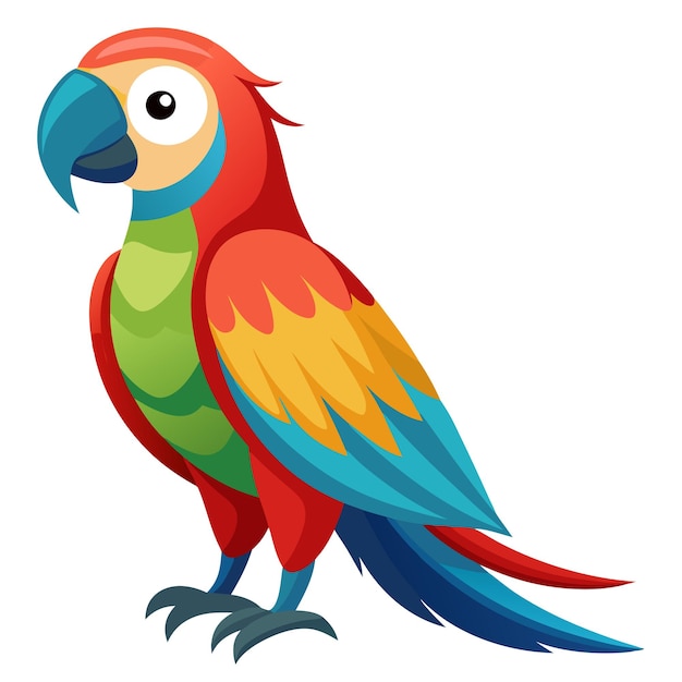 vector un loro colorido en fondo blanco