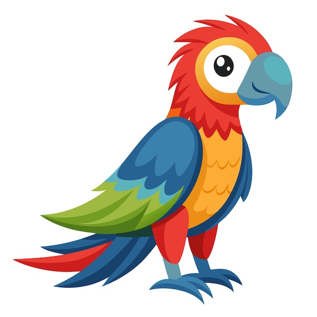 vector un loro colorido en fondo blanco
