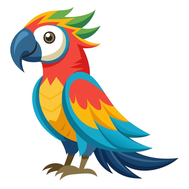 vector un loro colorido en fondo blanco
