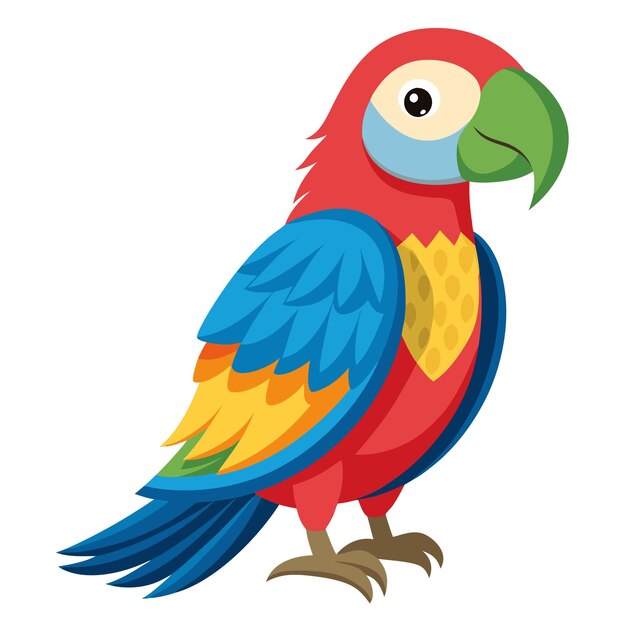 vector un loro colorido en fondo blanco