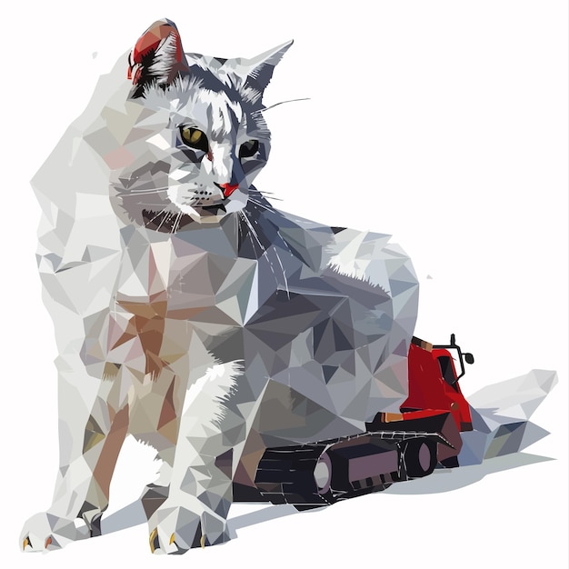 Vector_low_poly_snowcat_white_background