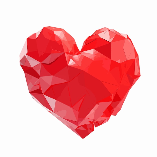 Vector lowpoly de forma de amor rojo