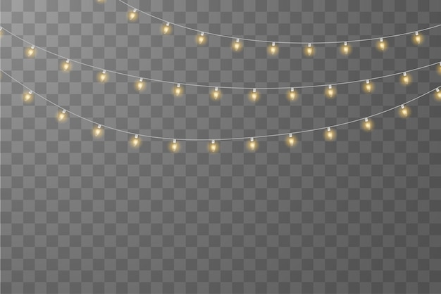 Vector luces navideñas guirnalda navideña PNG luz navideña PNG decoración navideña lámparas LED