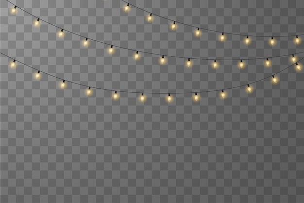 Vector luces navideñas guirnalda navideña PNG luz navideña PNG decoración navideña lámparas LED
