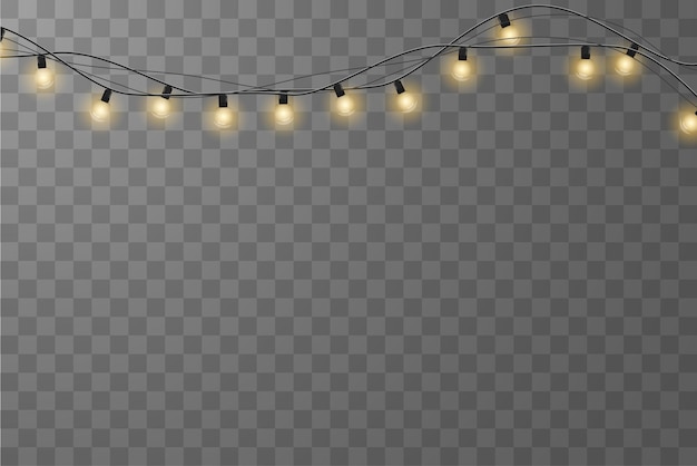 Vector luces navideñas guirnalda navideña PNG luz navideña PNG decoración navideña lámparas LED
