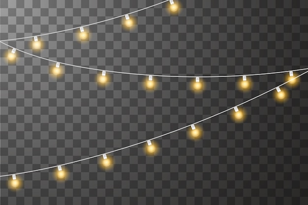 Vector luces navideñas guirnalda navideña PNG luz navideña PNG decoración navideña lámparas LED