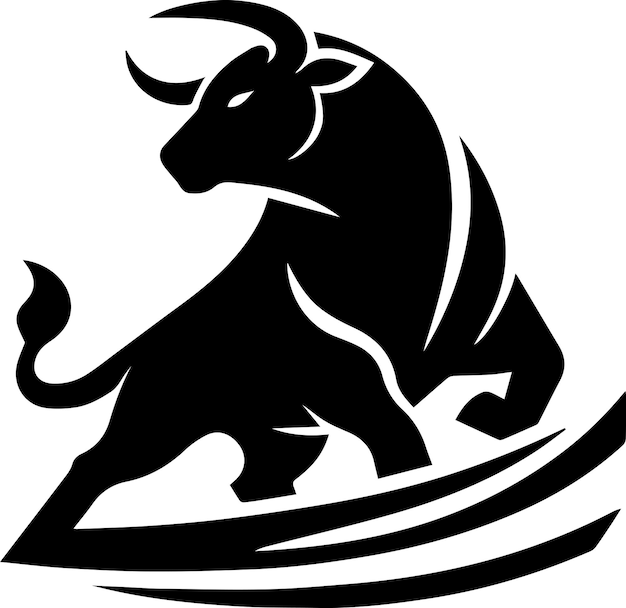 Vector vector de lucha de toros mínimo silueta del logotipo silueta de color negro 14