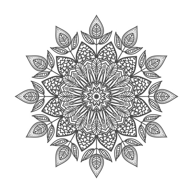 Vector de lujo mandala plantilla de fondo y diseño ornamental para página de colorear